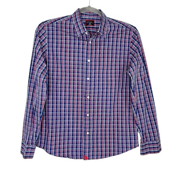 UNTUCKit Other - Untuckit Cormons Button Down Shirt Mens Size Large Red White Blue Plaid Slim Fit